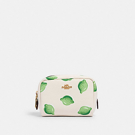 COACH 2355 - MINI BOXY COSMETIC CASE WITH LIME PRINT - IM/CHALK GREEN ...