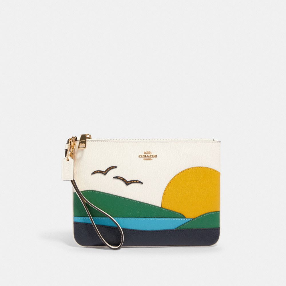 GALLERY POUCH WITH SUNSET MOTIF - IM/CHALK MULTI - COACH 2368