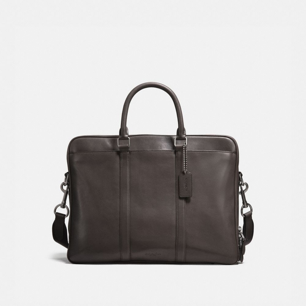 METROPOLITAN DOUBLE ZIP BUSINESS CASE - 23791 - CHESTNUT/BLACK ANTIQUE NICKEL