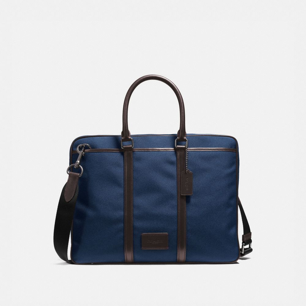 COACH 23808 Metropolitan Slim Brief QB/BRIGHT NAVY/CHESTNUT