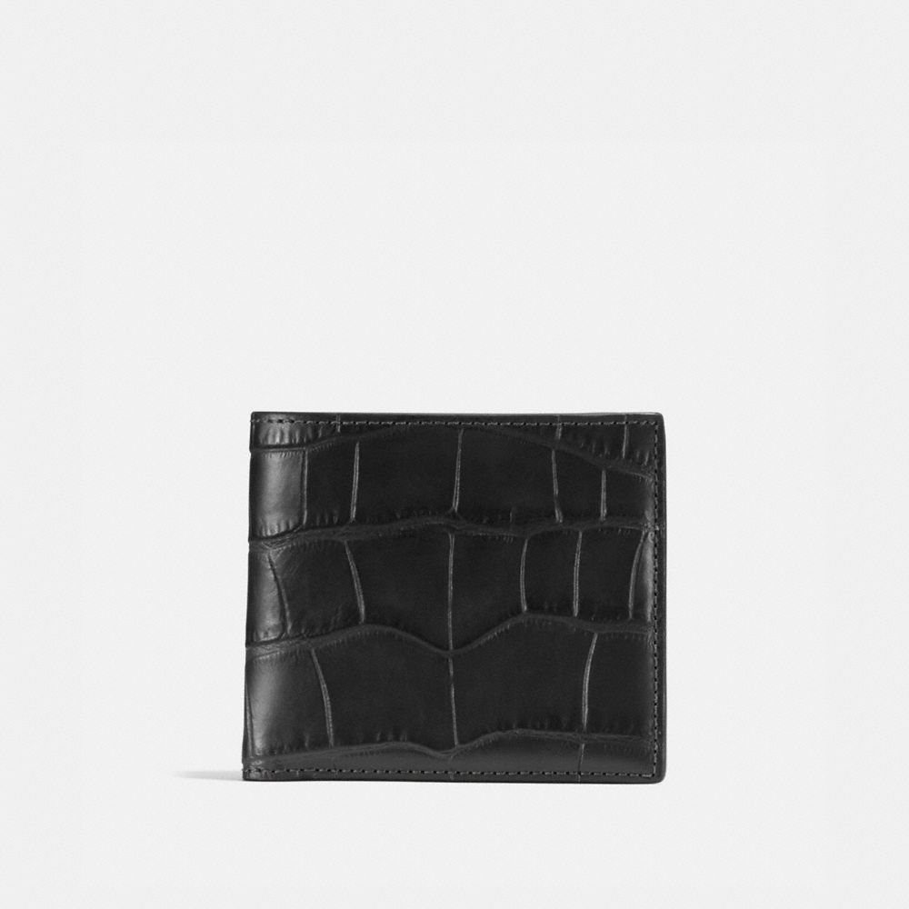 COACH 23835 Double Billfold Wallet BLACK