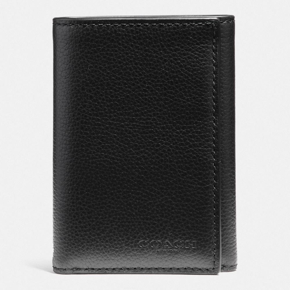 COACH 23845 Trifold Wallet BLACK