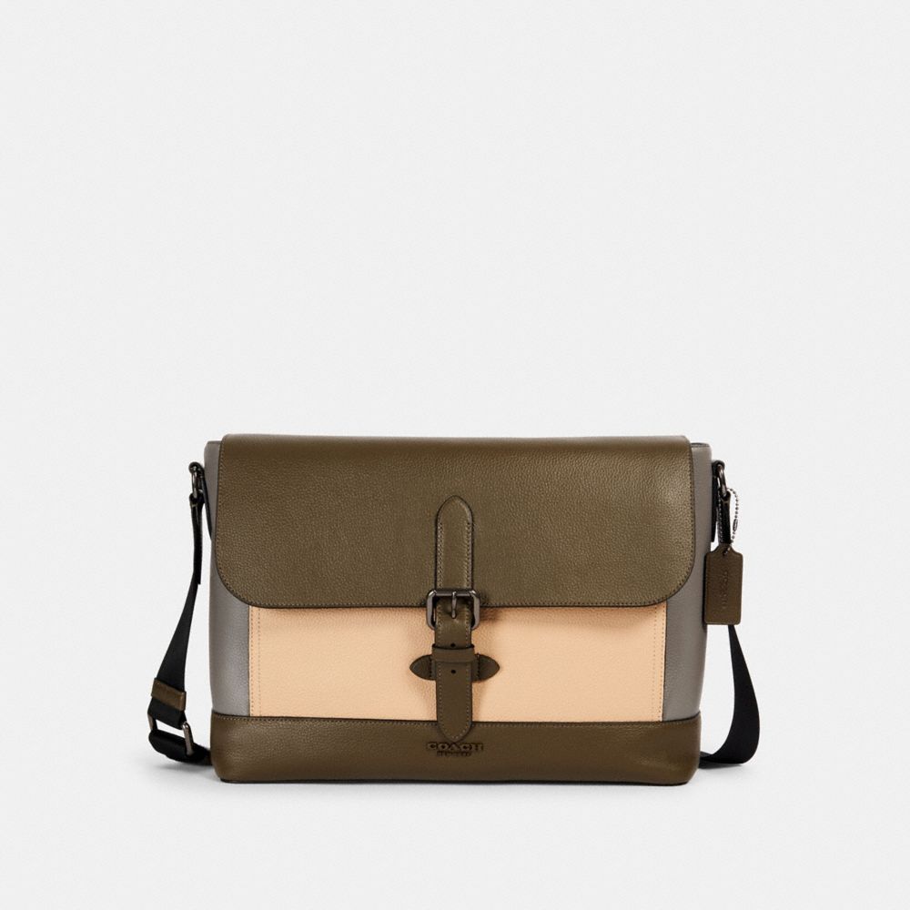 COACH 2389 HUDSON MESSENGER IN COLORBLOCK QB/MOSS/-GREY/-SANDY-BEIGE