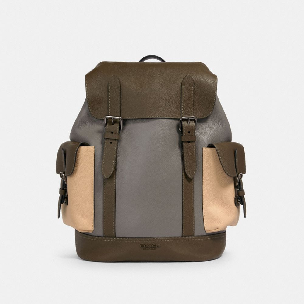 COACH 2390 - HUDSON BACKPACK IN COLORBLOCK QB/MOSS/ GREY/ SANDY BEIGE