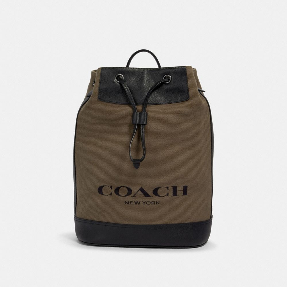 HUDSON DRAWSTRING CLOSURE BACKPACK WITH COACH PRINT - QB/MOSS - COACH 2391