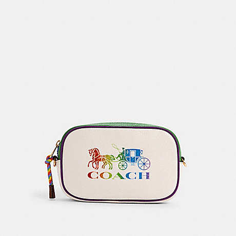 COACH 2402 JES CONVERTIBLE BELT BAG WITH RAINBOW HORSE AND CARRIAGE IM/CHALK MULTI