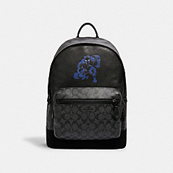 COACH 2408 Coach â”‚ Marvel West Backpack With Signature Canvas Detail And Black Panther QB/CHARCOAL BLACK