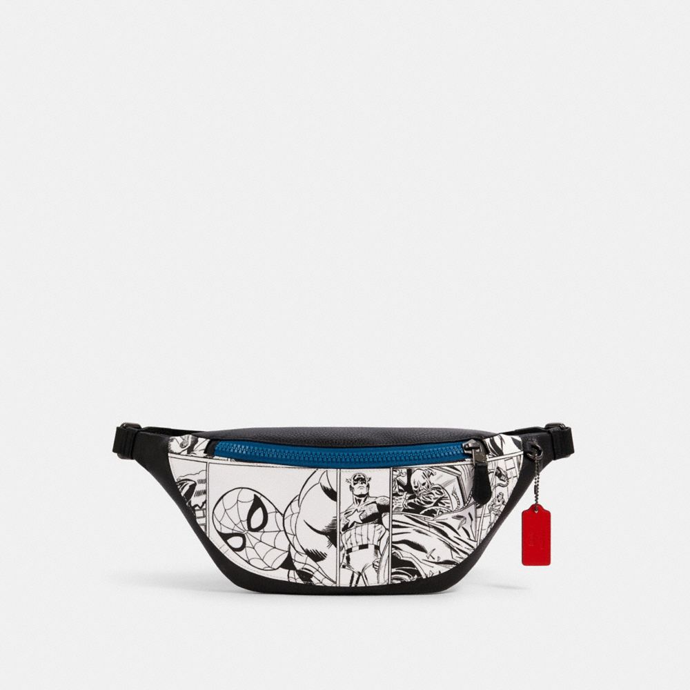 COACH â”‚ MARVEL WARREN BELT BAG WITH COMIC BOOK PRINT - 2412 - QB/CHALK MULTI