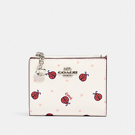 COACH 2427 SNAP CARD CASE WITH LADYBUG PRINT SV/CHALK/-RED-MULTI