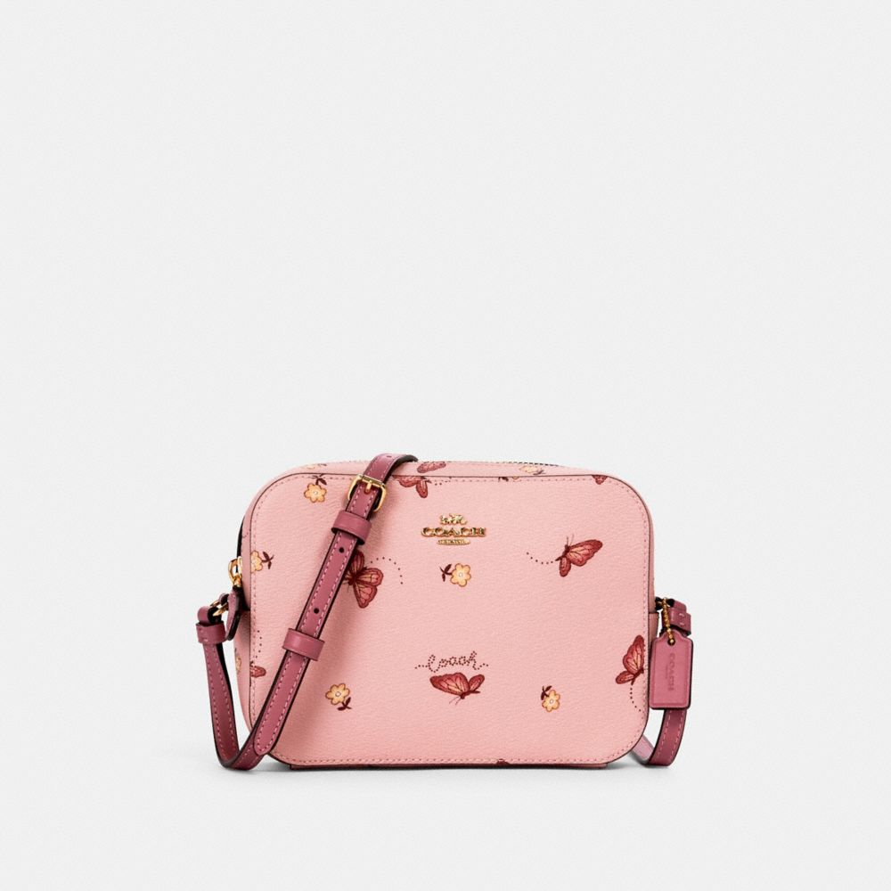 COACH 2464 Mini Camera Bag With Butterfly Print IM/BLOSSOM/ PINK MULTI