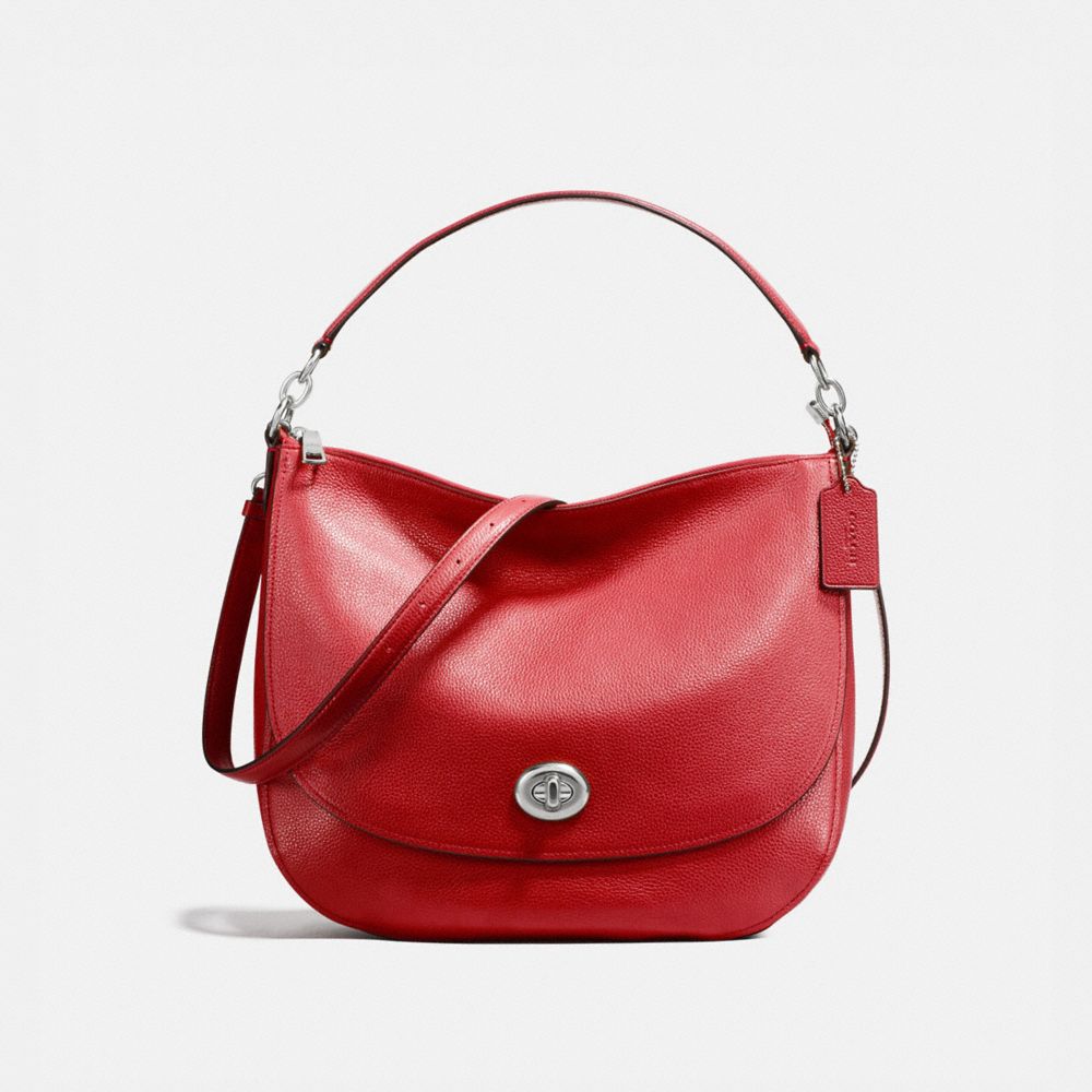 COACH 24771 - TURNLOCK HOBO SILVER/TRUE RED