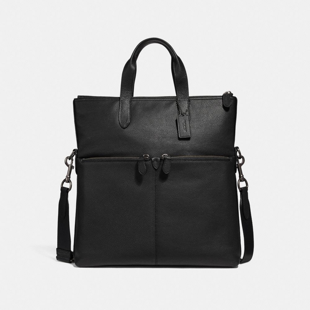 METROPOLITAN UTILITY TOTE - BLACK ANTIQUE NICKEL/BLACK - COACH 24840