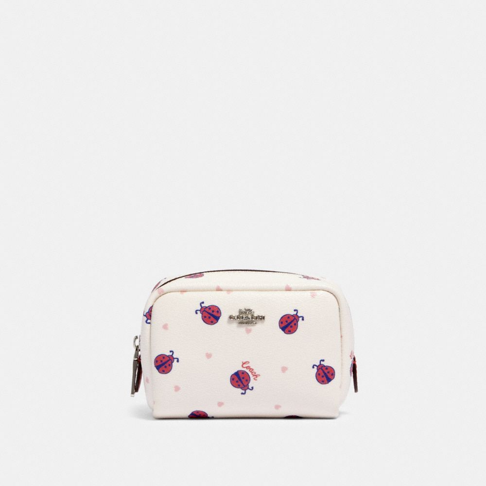 COACH 2492 MINI BOXY COSMETIC CASE WITH LADYBUG PRINT SV/CHALK/ RED MULTI