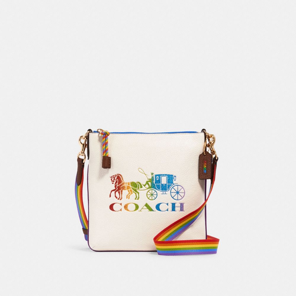 JES SLIM CROSSBODY WITH RAINBOW HORSE AND CARRIAGE - 2505 - IM/CHALK MULTI