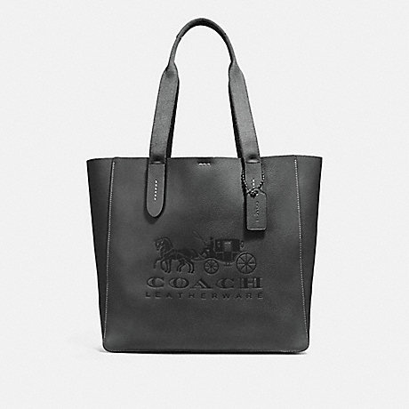 COACH 25099 GROVE TOTE WITH HORSE AND CARRIAGE DARK-GUNMETAL/BLACK
