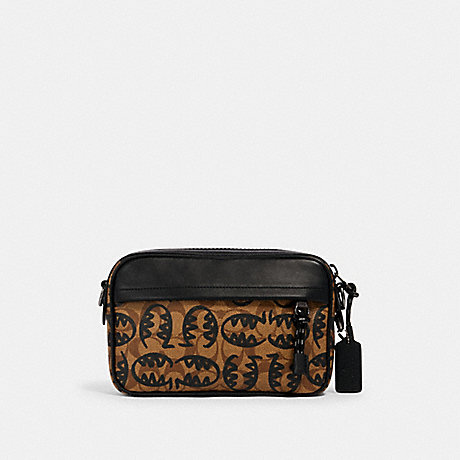 COACH GRAHAM CROSSBODY IN SIGNATURE CANVAS WITH REXY BY GUANG YU - QB/KHAKI BLACK - 2526