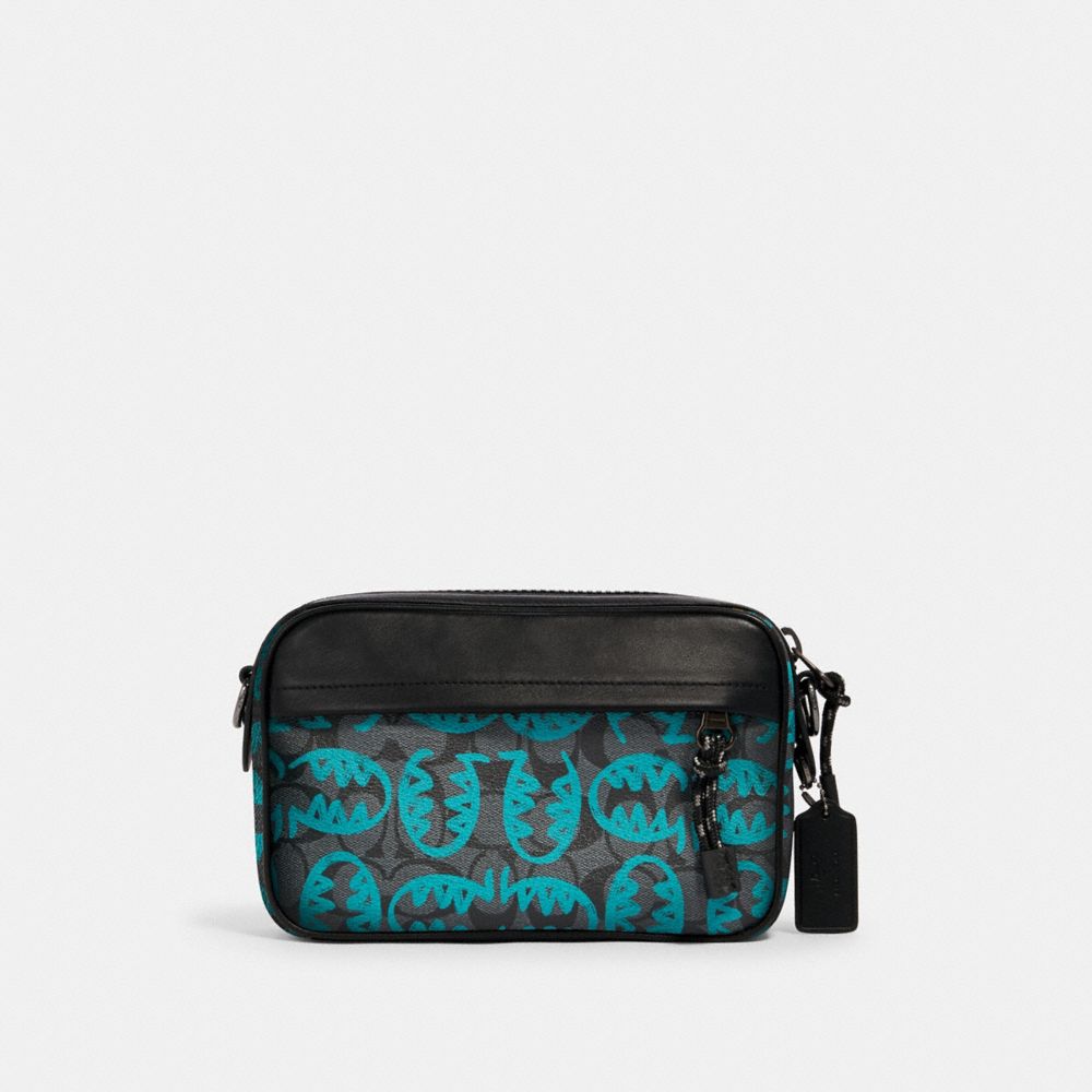 GRAHAM CROSSBODY IN SIGNATURE CANVAS WITH REXY BY GUANG YU - QB/GRAPHITE BLUE GREEN - COACH 2526