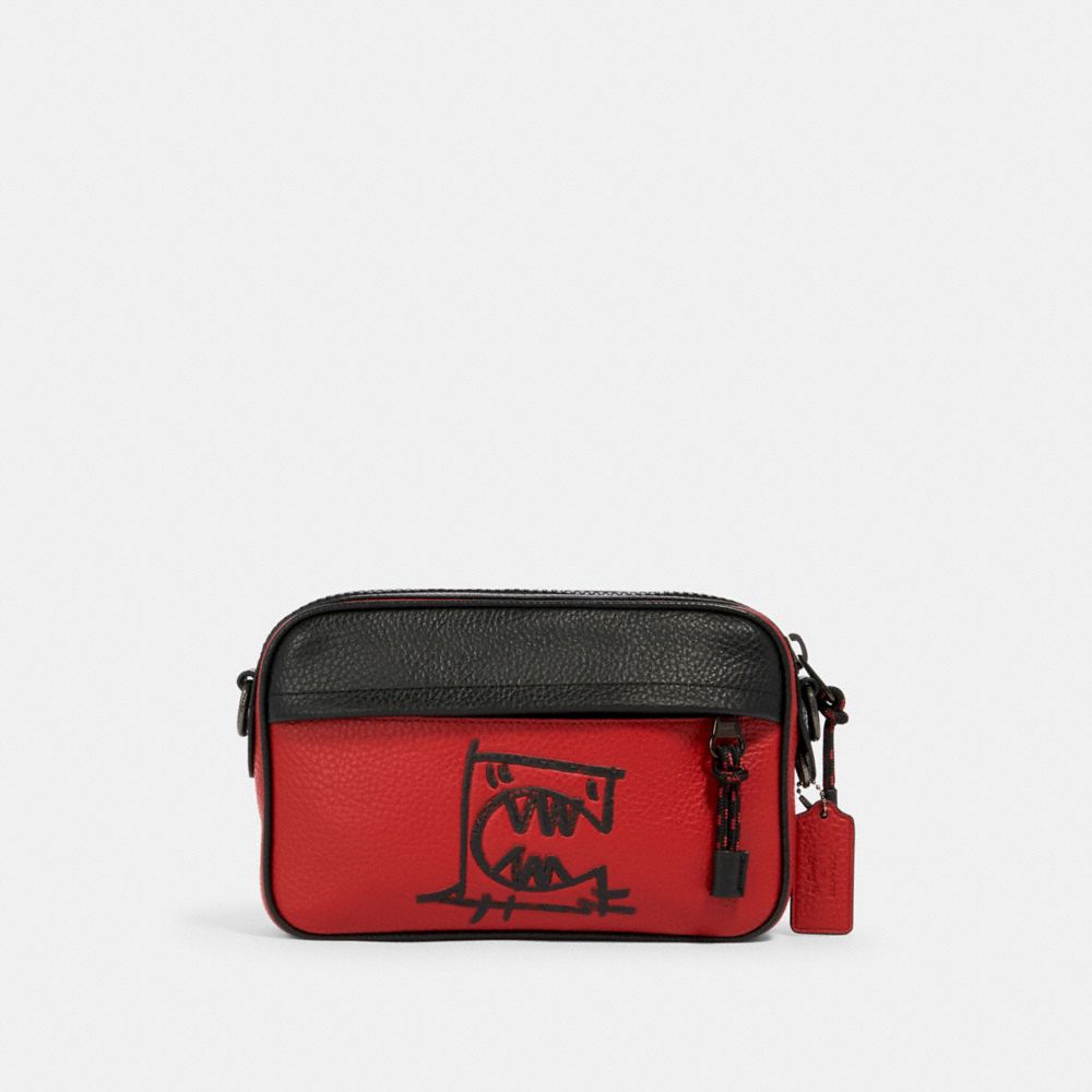 COACH GRAHAM CROSSBODY WITH REXY BY GUANG YU - QB/CRIMSON BLACK - 2529