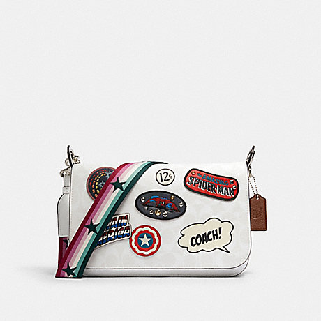 COACH 2537 COACH â”‚ MARVEL JES MESSENGER IN SIGNATURE CANVAS WITH PATCHES SV/CHALK-MULTI