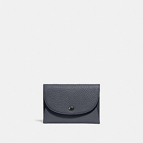 COACH 25414 SNAP CARD CASE IN COLORBLOCK BLACK/MIDNIGHT