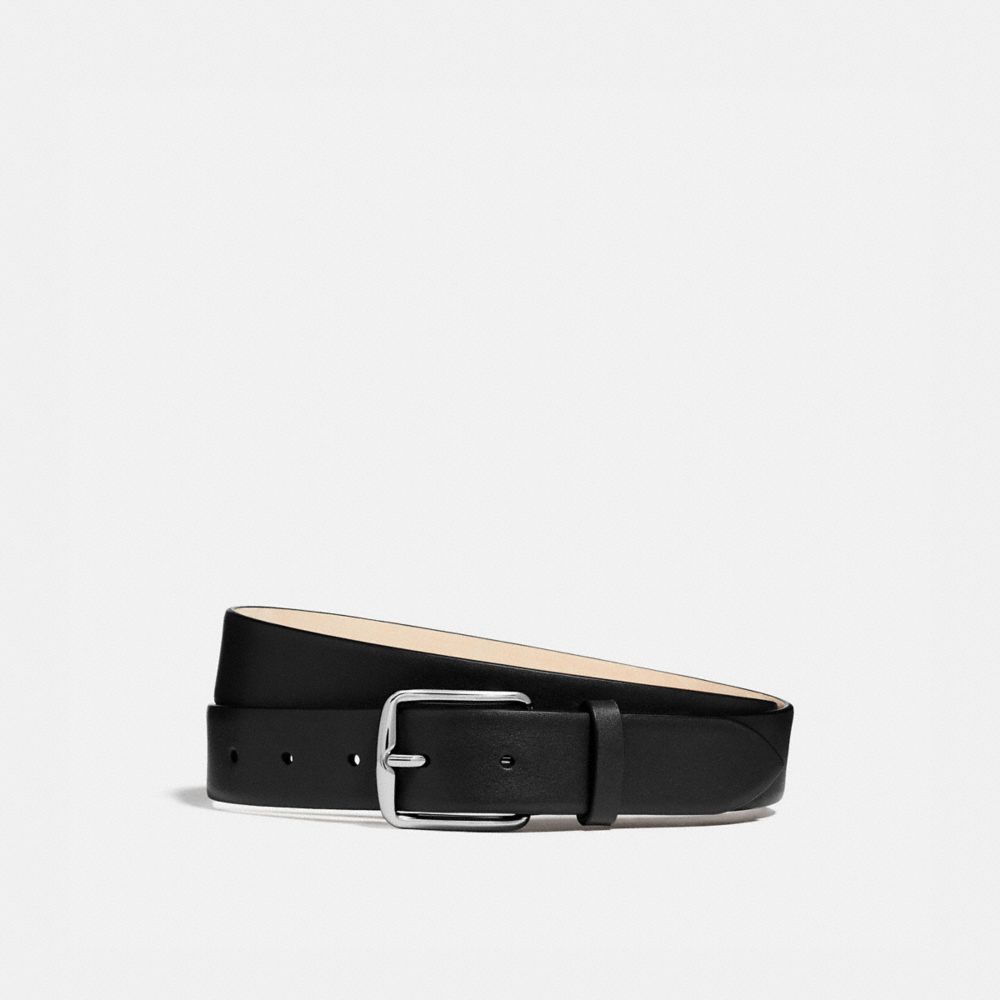 COACH HARNESS BUCKLE DRESS BELT, 32MM - BLACK - 25428