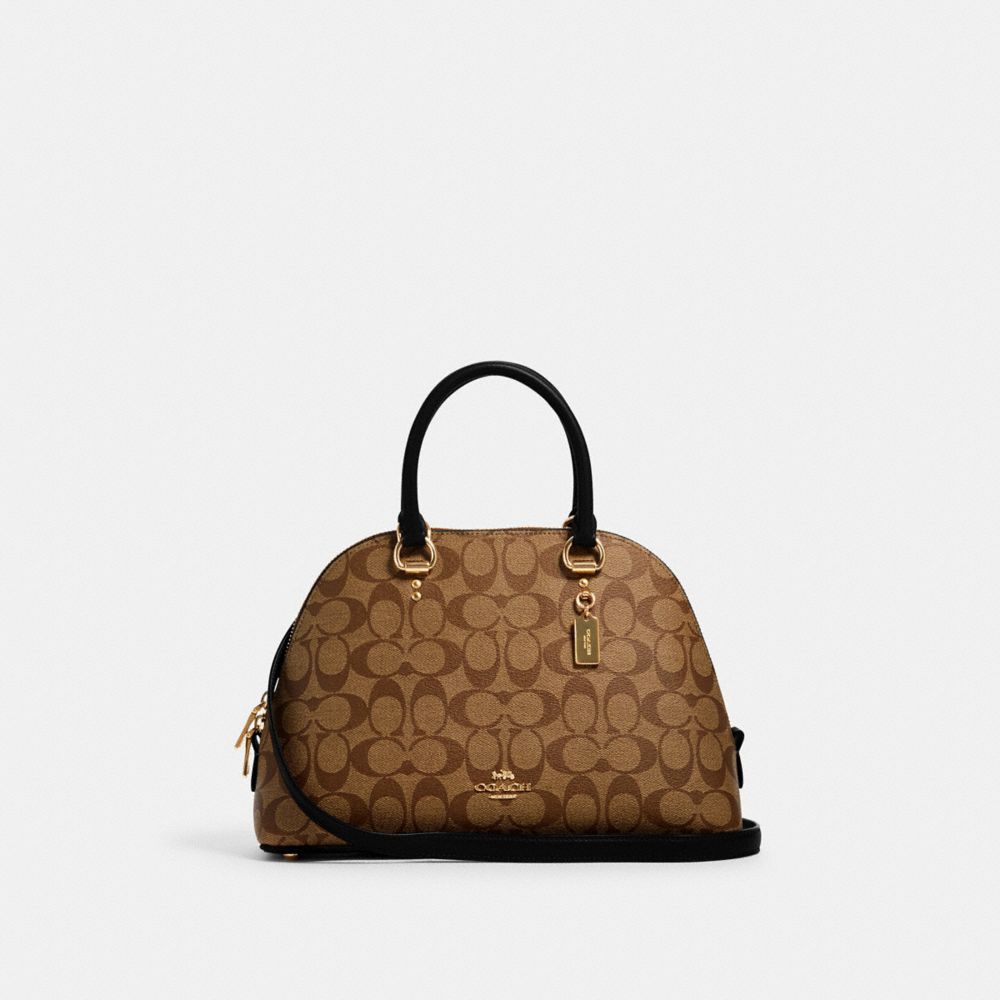 KATY SATCHEL IN SIGNATURE CANVAS - IM/KHAKI/BLACK - COACH 2558