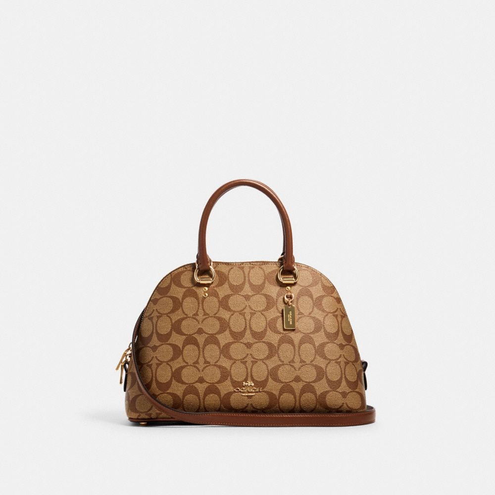 COACH KATY SATCHEL IN SIGNATURE CANVAS - IM/KHAKI SADDLE 2 - 2558