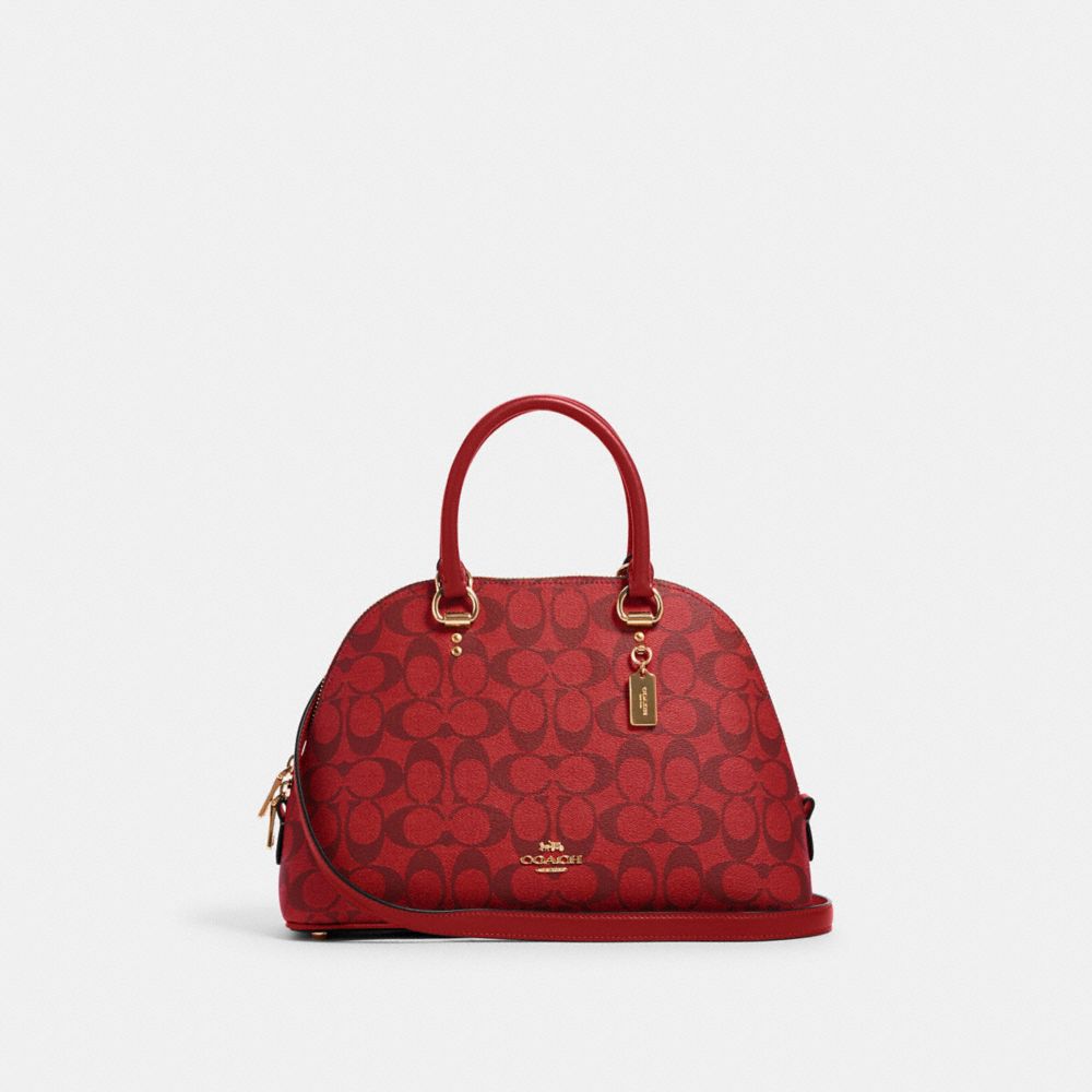KATY SATCHEL IN SIGNATURE CANVAS - IM/1941 RED - COACH 2558