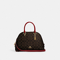 KATY SATCHEL IN SIGNATURE CANVAS - IM/BROWN 1941 RED - COACH 2558