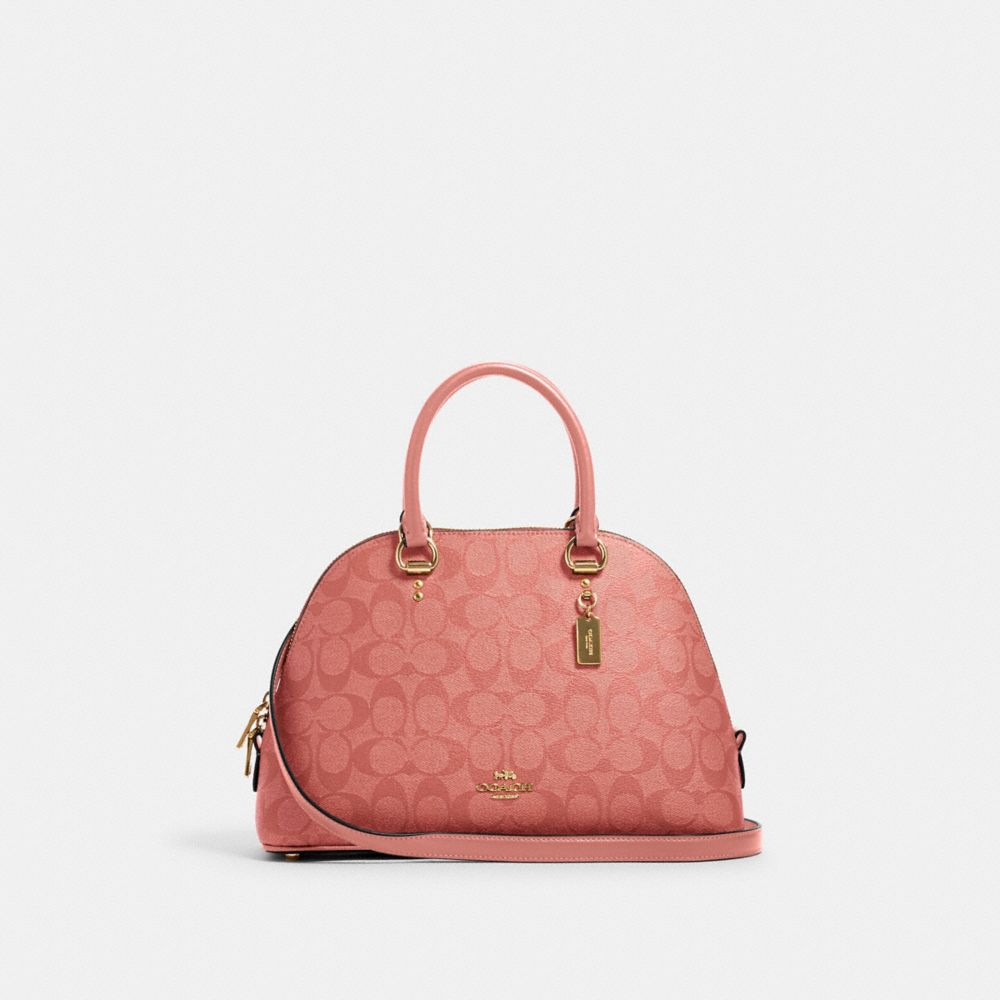 COACH 2558 KATY SATCHEL IN SIGNATURE CANVAS IM/CANDY PINK