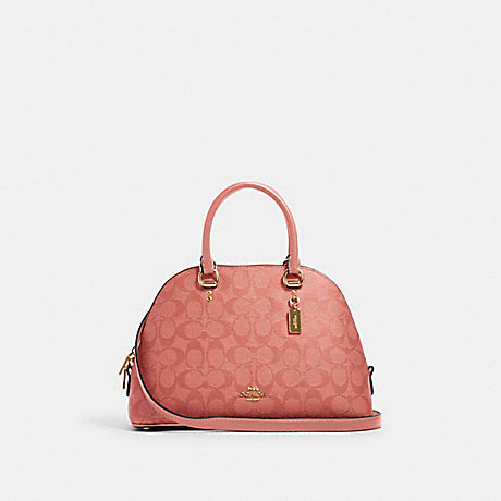 COACH KATY SATCHEL IN SIGNATURE CANVAS - IM/CANDY PINK - 2558
