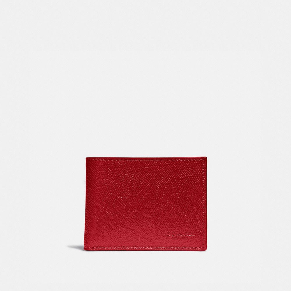 COACH 25606 SLIM BILLFOLD WALLET DARK-CARDINAL