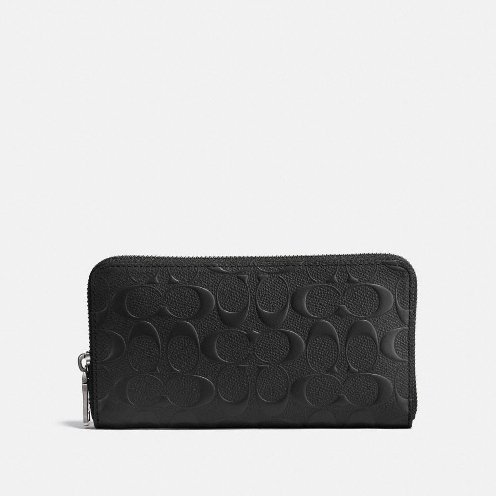 COACH 25608 ACCORDION WALLET IN SIGNATURE LEATHER BLACK