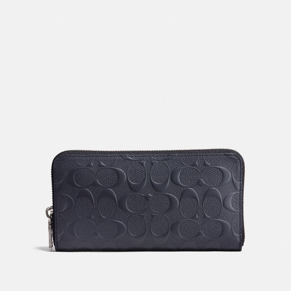 COACH 25608 ACCORDION WALLET IN SIGNATURE LEATHER MIDNIGHT