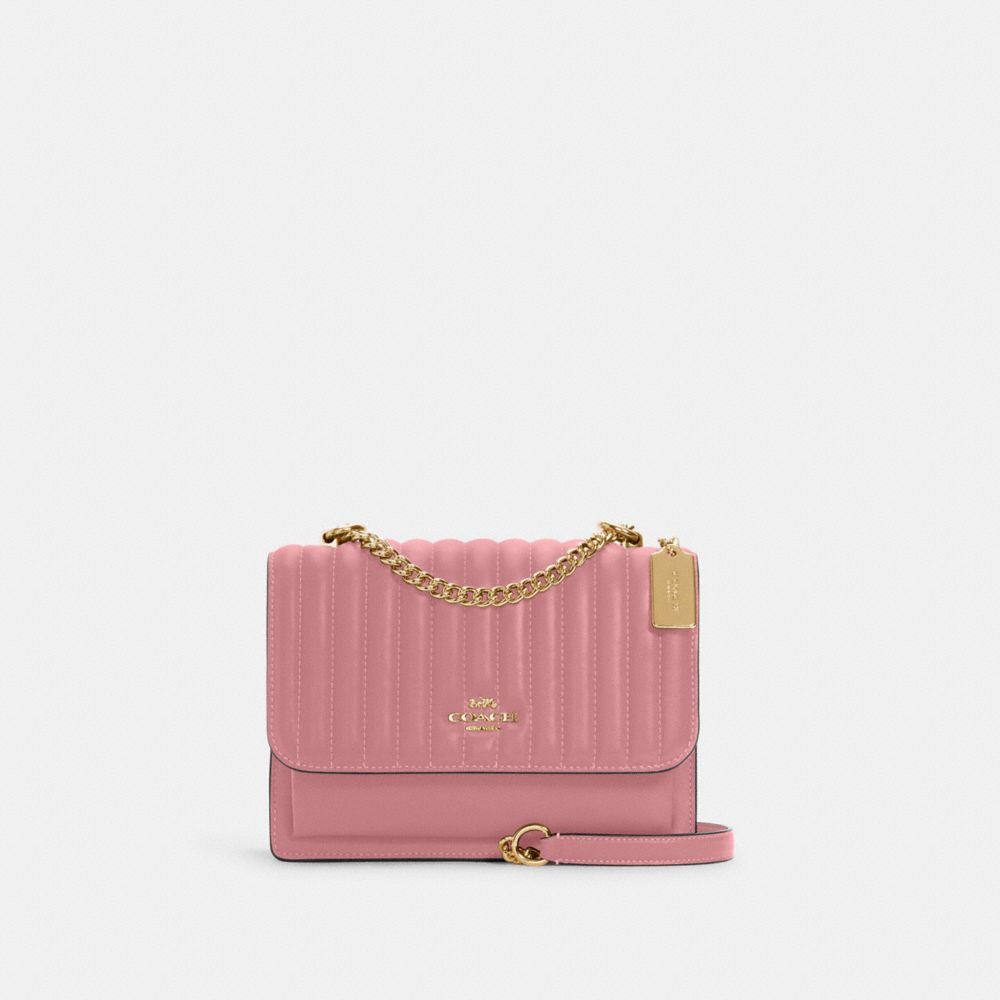 Klare Crossbody With Linear Quilting - GOLD/TRUE PINK - COACH 2561