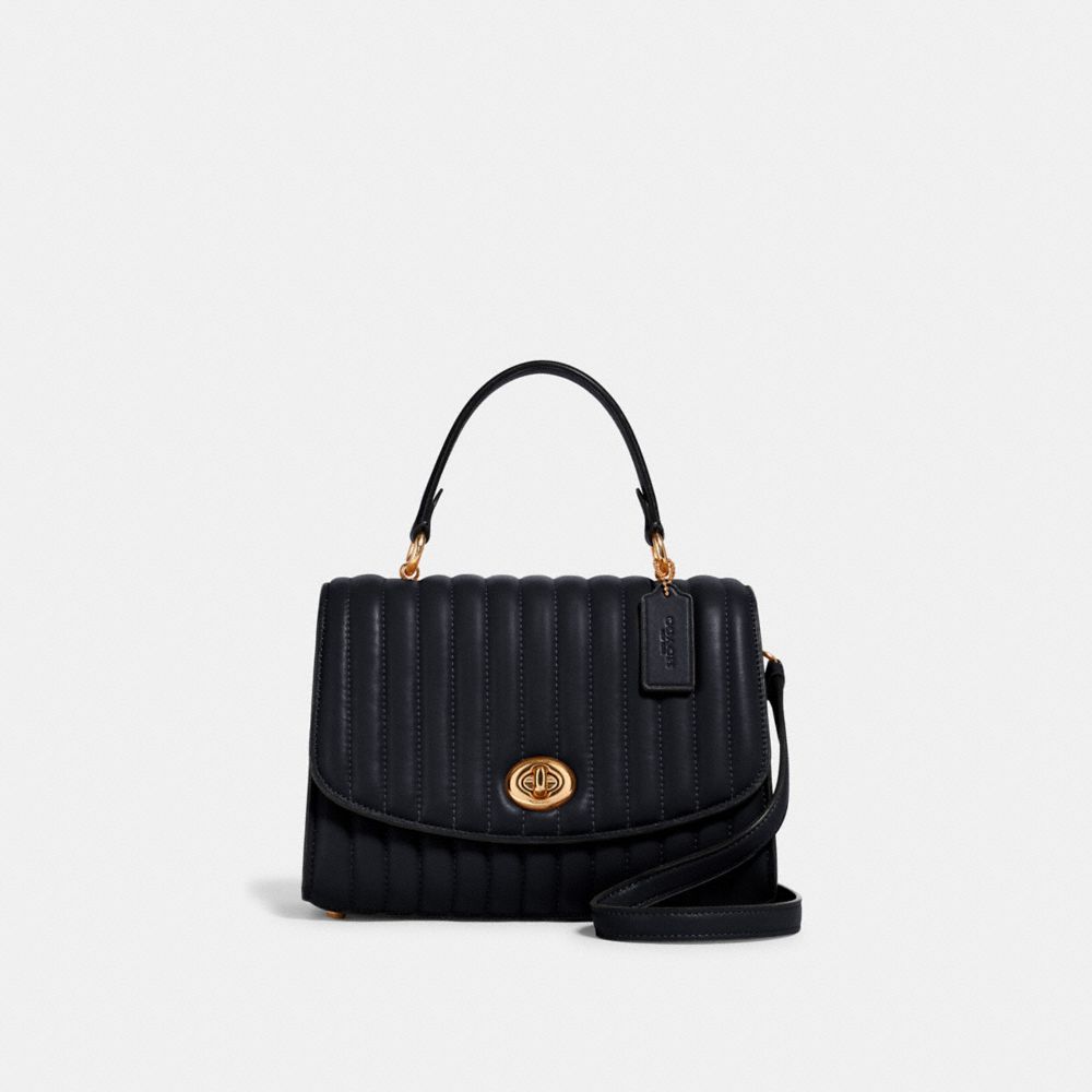 COACH 2562 TILLY TOP HANDLE WITH LINEAR QUILTING IM/BLACK