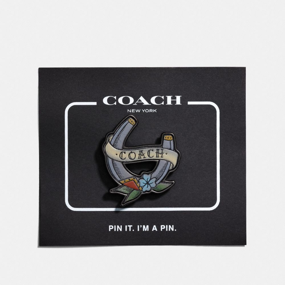 COACH 26040 Pin With Tattoo Horseshoe MULTI