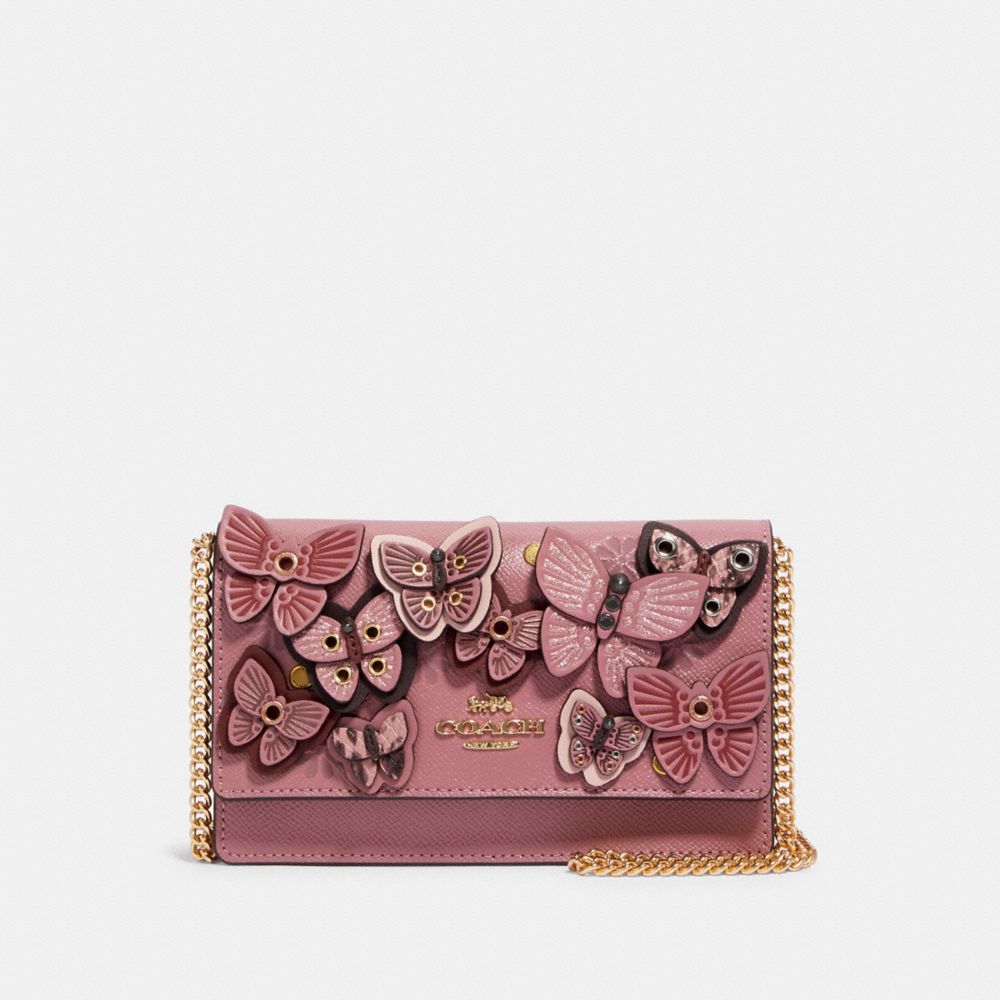 COACH 2606 FLAP BELT BAG WITH BUTTERFLY APPLIQUE IM/ROSE MULTI