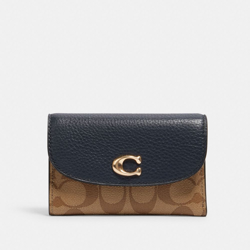 COACH 2617 REMI MEDIUM ENVELOPE WALLET IN COLORBLOCK SIGNATURE CANVAS IM/KHAKI/-MIDNIGHT-MULTI