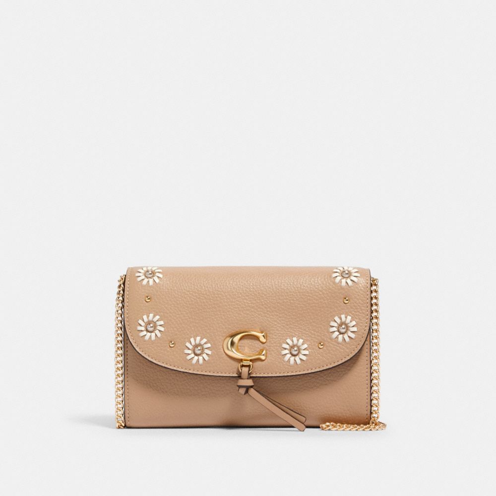 COACH 2626 Remi Chain Crossbody With Whipstitch Daisy Applique IM/TAUPE