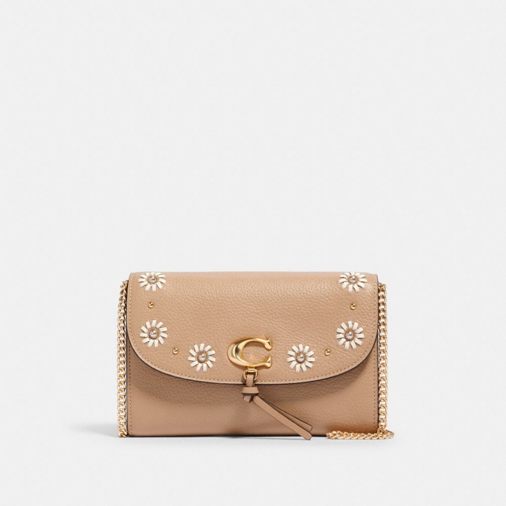 COACH 2626 REMI CHAIN CROSSBODY WITH WHIPSTITCH DAISY APPLIQUE IM/TAUPE