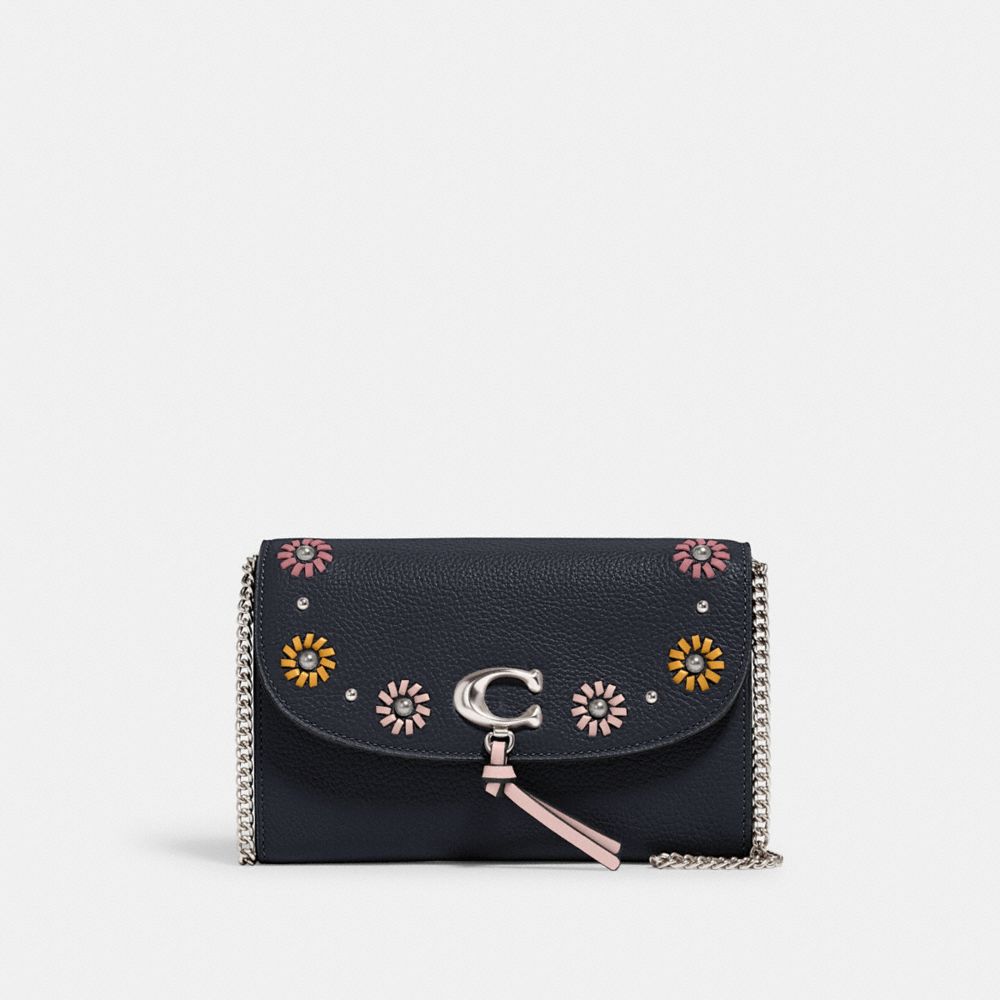 COACH 2626 REMI CHAIN CROSSBODY WITH WHIPSTITCH DAISY APPLIQUE SV/MIDNIGHT