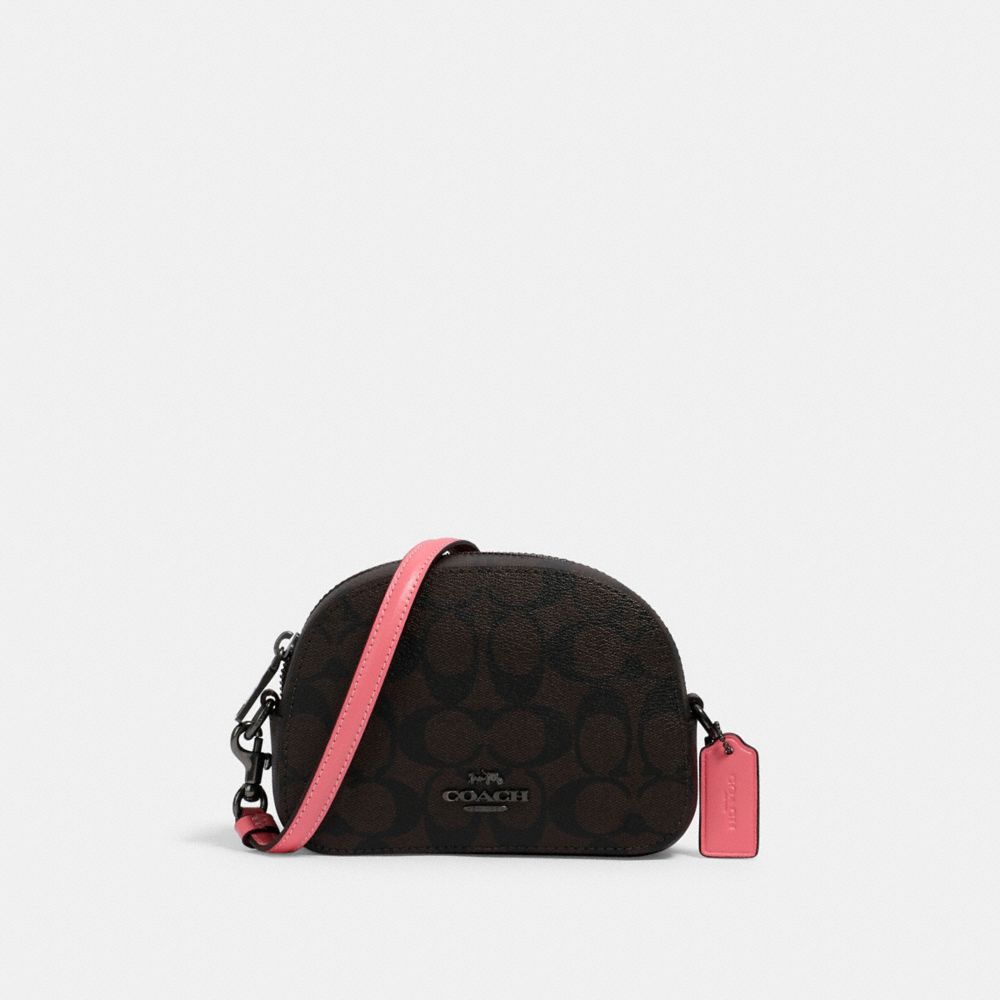 MINI SERENA CROSSBODY IN SIGNATURE CANVAS - QB/BROWN PINK LEMONADE - COACH 2628