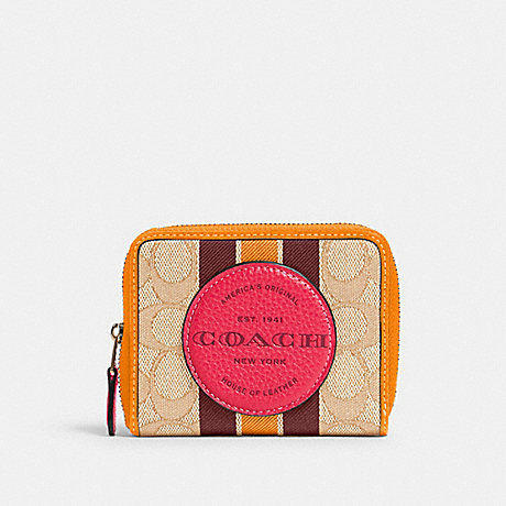 COACH 2637 - DEMPSEY SMALL ZIP AROUND WALLET IN SIGNATURE JACQUARD 
