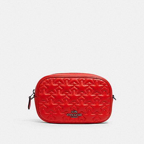 COACH CONVERTIBLE BELT BAG WITH MINI STAR QUILTING - QB/MIAMI RED - 2642