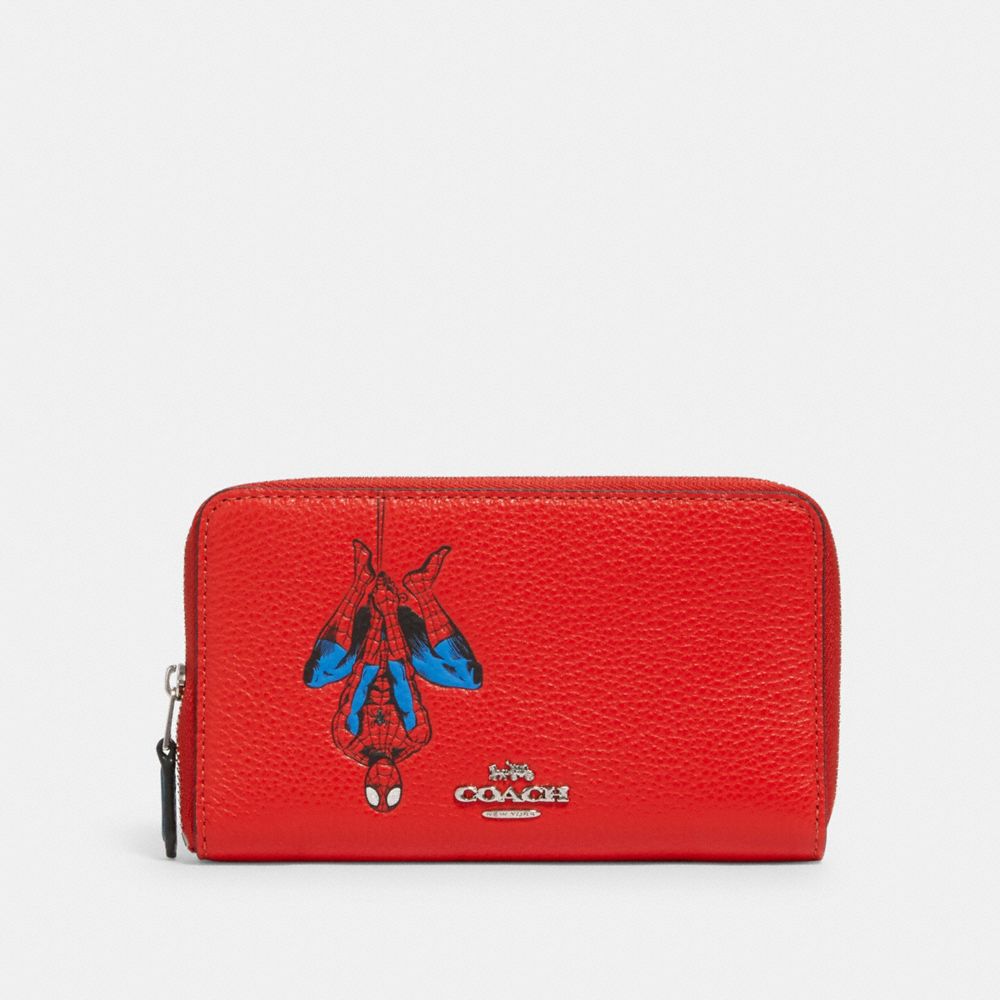 COACH 2644 COACH â”‚ MARVEL MEDIUM ZIP AROUND WALLET WITH SPIDER-MAN SV/MIAMI-RED-MULTI