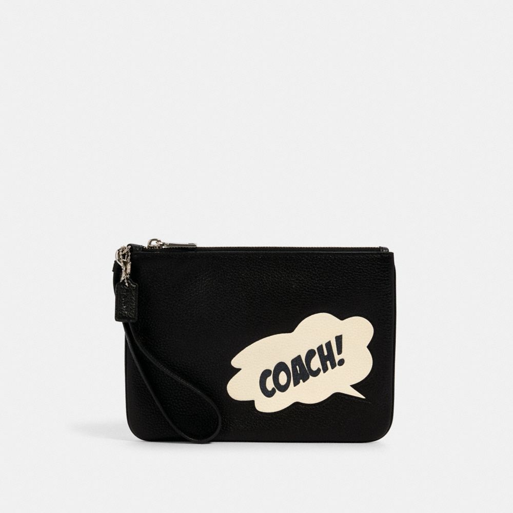 COACH 2648 COACH â”‚ MARVEL GALLERY POUCH WITH COACH BUBBLE SV/BLACK MULTI