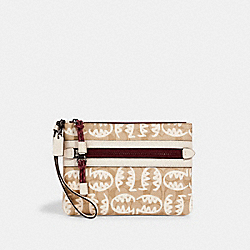 COACH 2656 Vale Gallery Pouch In Signature Canvas With Rexy By Guang Yu QB/LIGHT KHAKI/CHALK MULTI