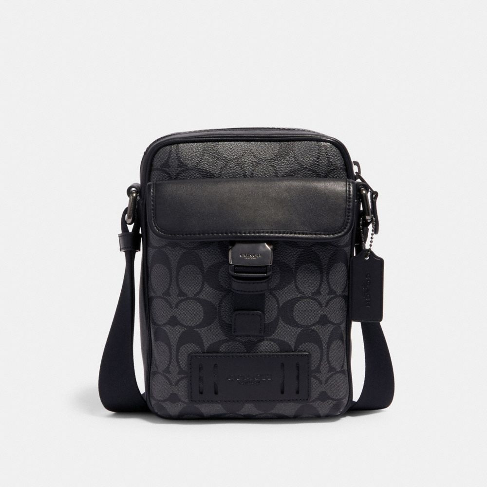 RANGER CROSSBODY IN SIGNATURE CANVAS - QB/CHARCOAL BLACK - COACH 2666