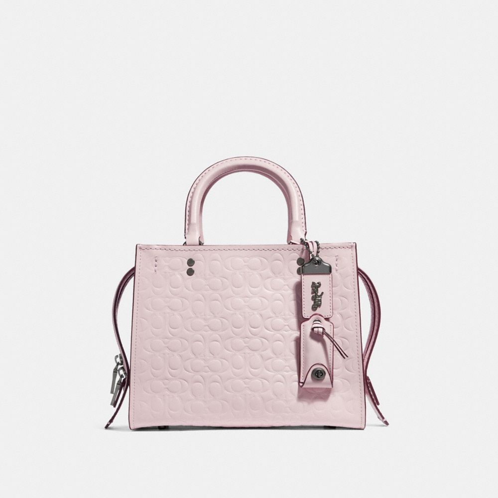 COACH 26839 Rogue 25 In Signature Leather With Floral Bow Print Interior BP/ICE PINK